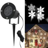 US Plug Waterproof Outdoor Moving Snowflake Laser Projector Lamp Garden Light