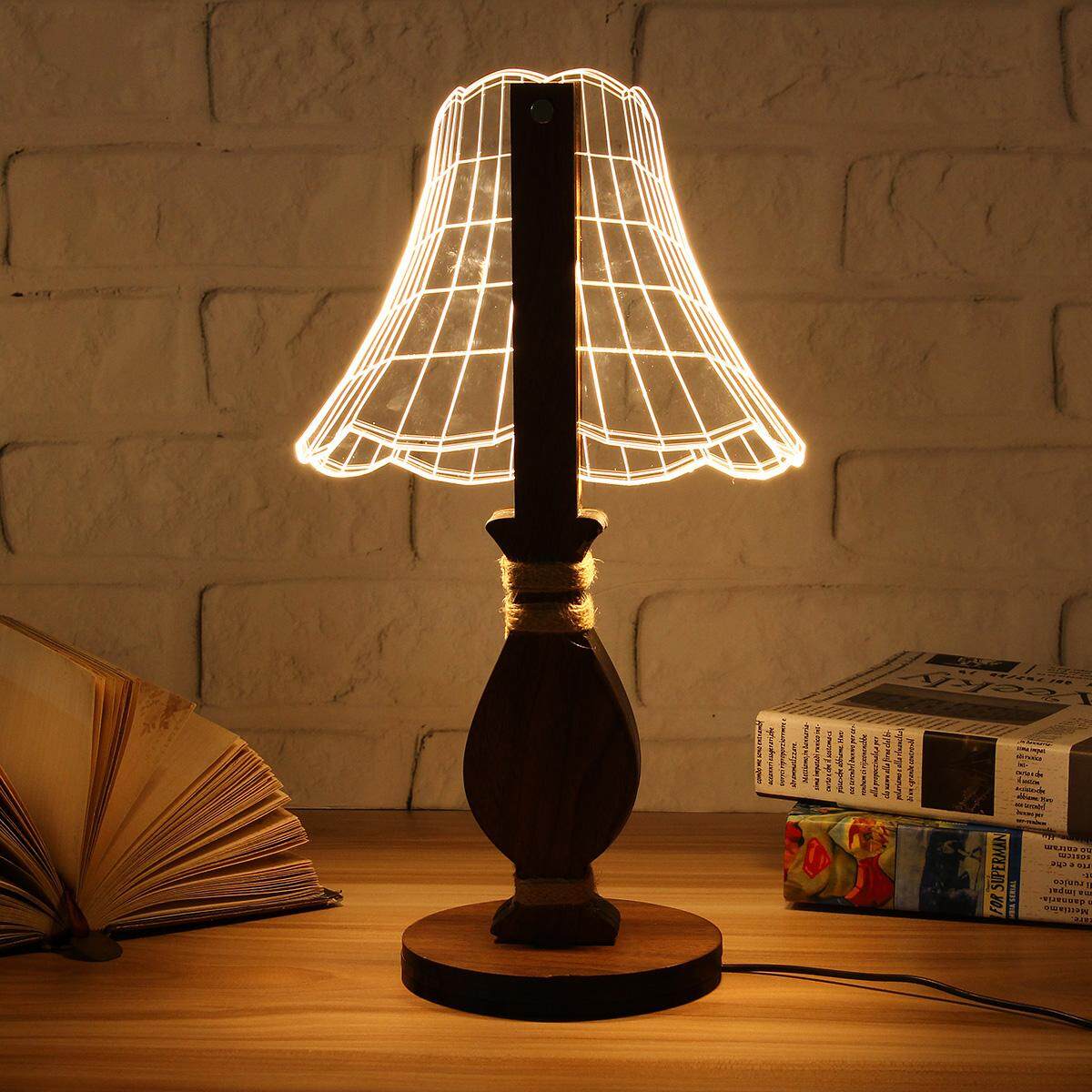 USB Christmas 3D Owl LED Desk Table Lamp Adjustable Night Light Home Decor Xmas Gift #Table Lamp002 - intl