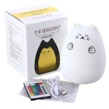 USB LED Clap Night Light Silicone Soft Lamp Nursery Breathing + 24 Key Remote Lucky Cat