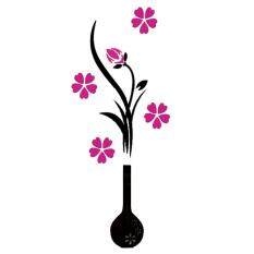 Vase Plum flower Crystal arcylic wall stickers 3d Three-dimensional Living room wall sticker Bedroom