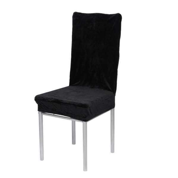 Newlifestyle Villus Conjoined Elastic Chair Cover (Black) - intl(Black)