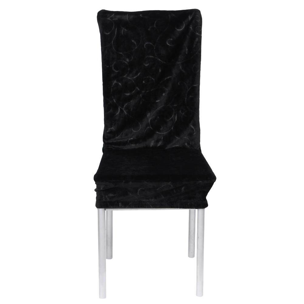 Newlifestyle Villus Conjoined Elastic Embossing Chair Cover (Black) - intl(Black)