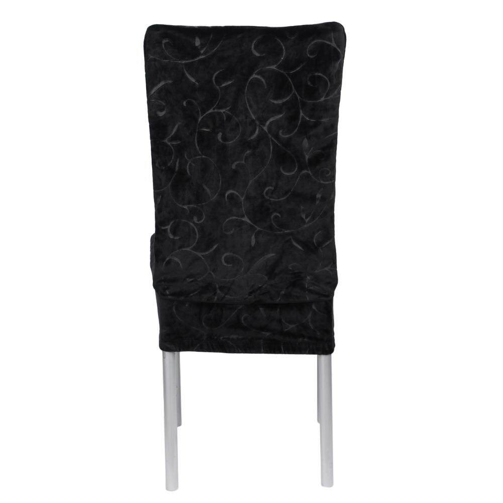 Newlifestyle Villus Conjoined Elastic Embossing Chair Cover (Black) - intl(Black)