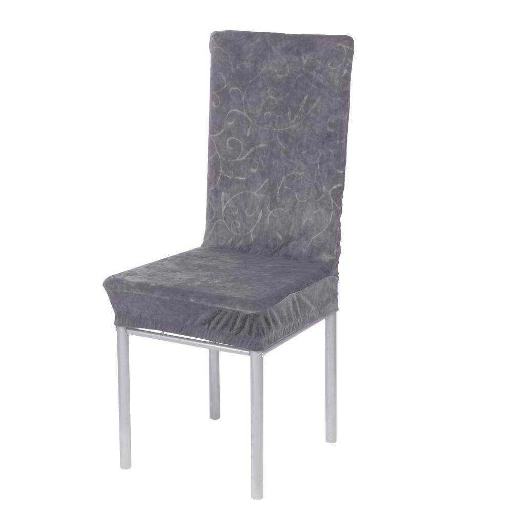 Newlifestyle Villus Conjoined Elastic Embossing Chair Cover (Gray) - intl(Black)