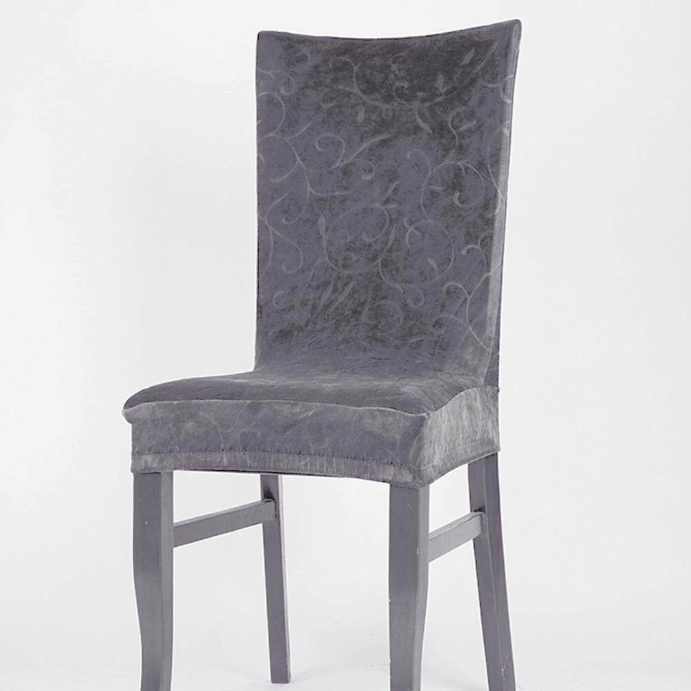 Newlifestyle Villus Conjoined Elastic Embossing Chair Cover (Gray) - intl(Black)