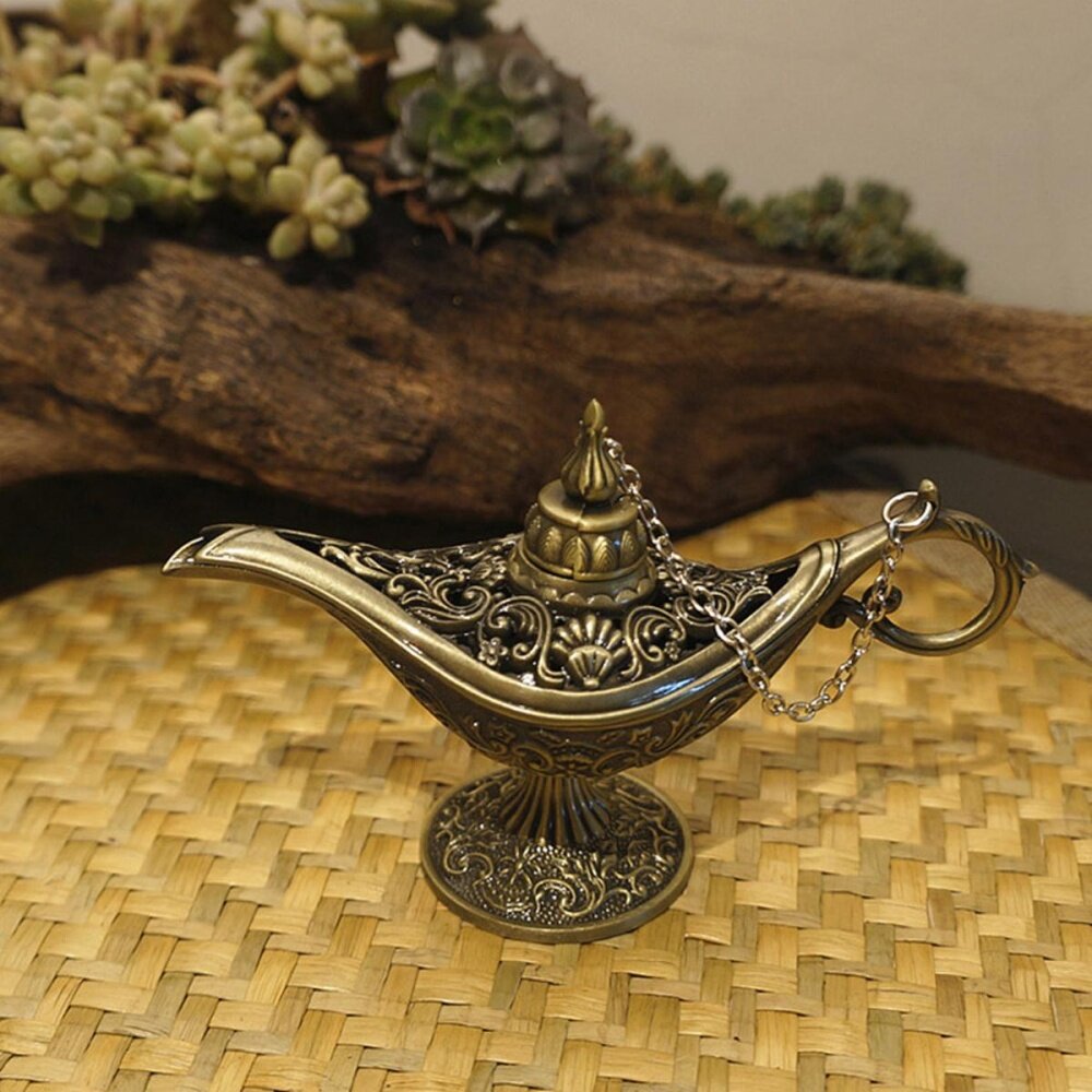 Vintage Panci Perak Koleksi Legenda Aladdin Jin Ajaib Berharap Lampu Dekorasi-Intl