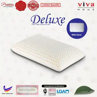 Viva Houz Deluxe Pillow 100 Natural Latex Premium Quality Neck