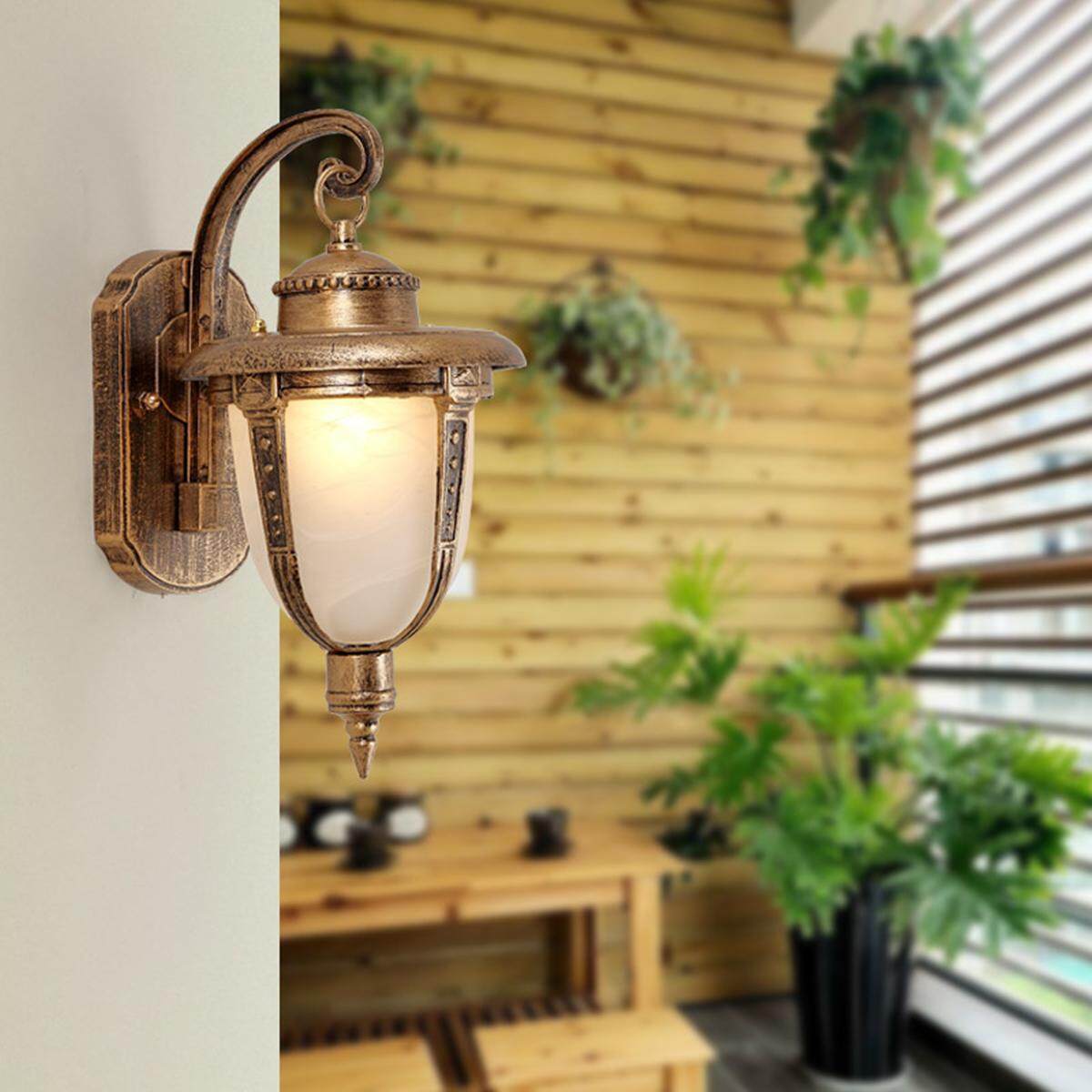 Wall Mount LED Light Lamp Outdoor Garden Exterior Porch Patio Waterproof Lantern#Bronze - intl