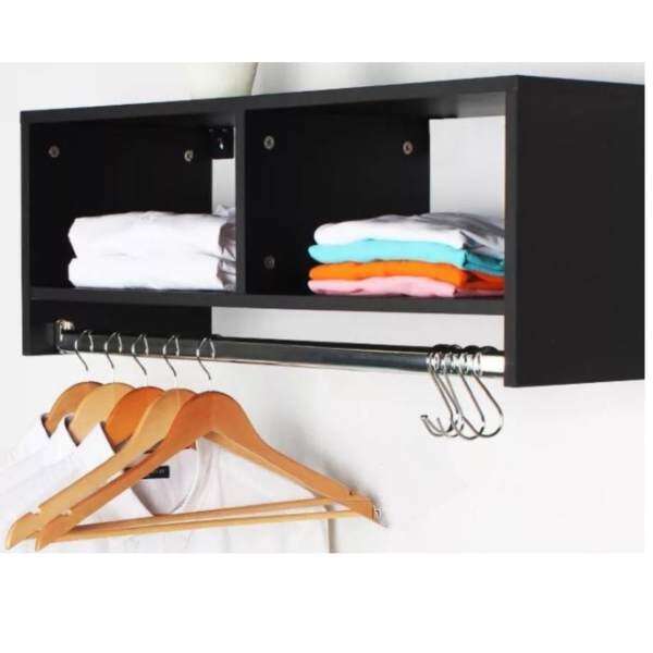 Wall Mounted 2 Cube Open Cabinet With A Steel Hanger Design E Wall Mounted 2 Cube Open Cabinet With A Steel Hanger Design E Black
