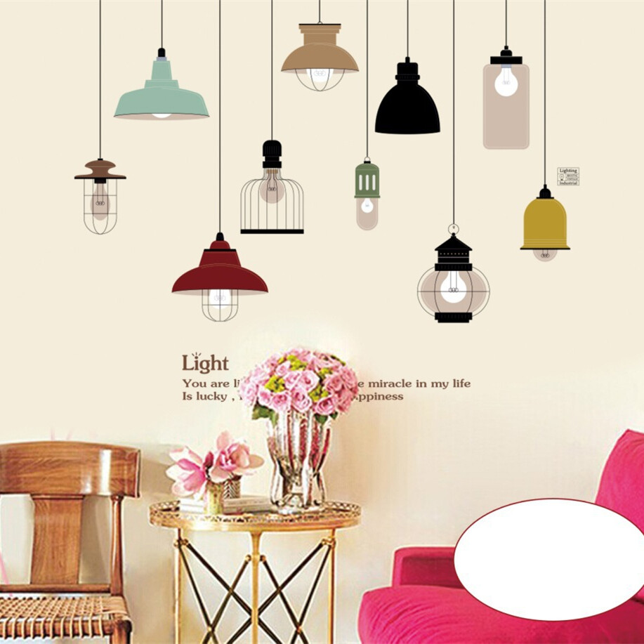 Lucu Semanggi Dinding Stiker Cinta Lampu Jalan Romantis Kamar Tidur Living Room Entrance Televisi Latar Belakang Terpasang Rumah Moderen LCX65Q (Warna: seperti Gambar Pertama)-Internasional