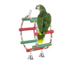 Wood Ferris Wheel Pet Parrot Bird Parakeet Budgie Cockatiel Funny Play Toy