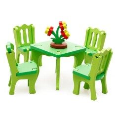 Wooden Blocks Dining Room Set For Children