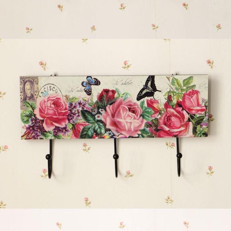 Wooden Clothes Keys Wall Hook Hanger Organizer Wood Coat Sundries Hanging Hooks Holder Home Wall Decor (B)16x30cm