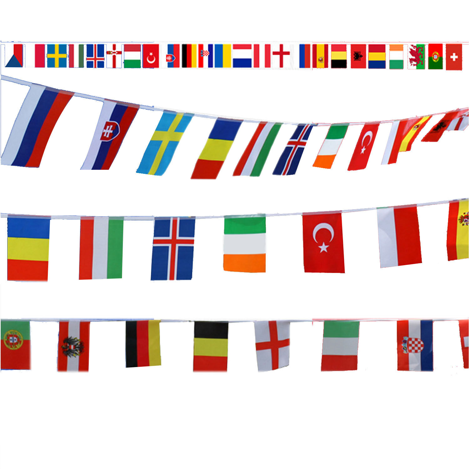 LONG B World Country National Hanging String Flags of Top 24 Countries of 2016 European Football Champions - intl