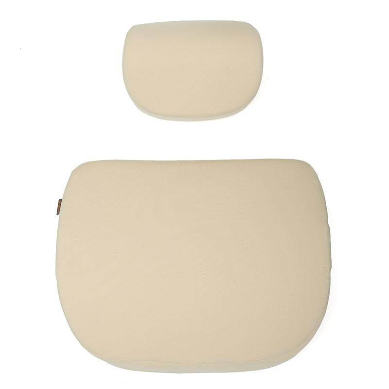 Xiaomi Roidmi Memory Foam Car Seat Head Neck Pillow Lumbar Cushion Set of Back Support Cushion Beige Neck Pillow+Lumbar Cushion - intl