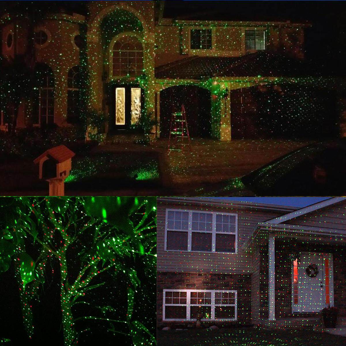 XL - J19A Outdoor IP65 Waterproof Red Green Moving Twinkle Laser Lights Projector Decorations for Garden Lawn House Christmas(2 Holes EU PLUG) - intl