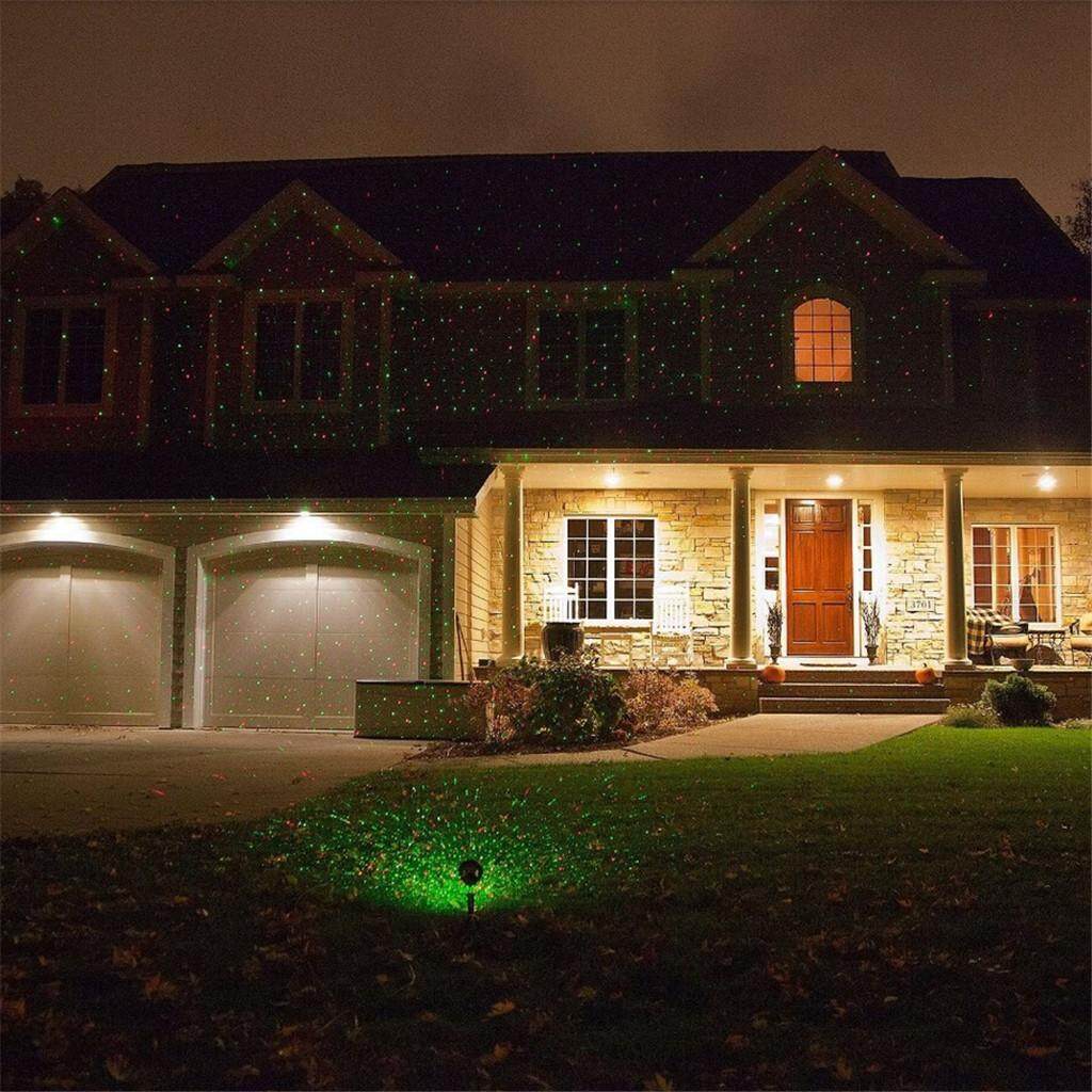 XL - J19A Outdoor IP65 Waterproof Red Green Moving Twinkle Laser Lights Projector Decorations for Garden Lawn House Christmas(2 Holes EU PLUG) - intl