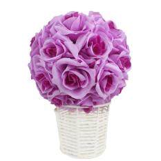 Xmas Decor Simulation Encryption Wedding Party Rose Flower Ball Outdoor Decoration Purple 20cm 1PCS