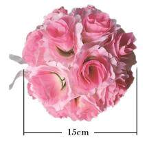 Xmas Decor Simulation Encryption Wedding Party Rose Flower Ball Outdoor Decoration White Color:Pink+White