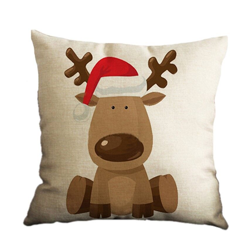 Throw Pillows For Pillow Covers Prices Brands Review Yazilind Christmas Cow Printing Pattern Decorative Pillowcase Roomsofa Home 45 45cm 17 55