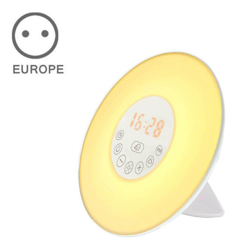 YBC Nature EU Plug Night Light with Digital Alarm Clock Colored Sunrise Wake Up - intl