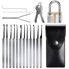 Yika 15pcs Unlocking Lock Pick Set Key Extractor Tool Transparent Practice Padlocks