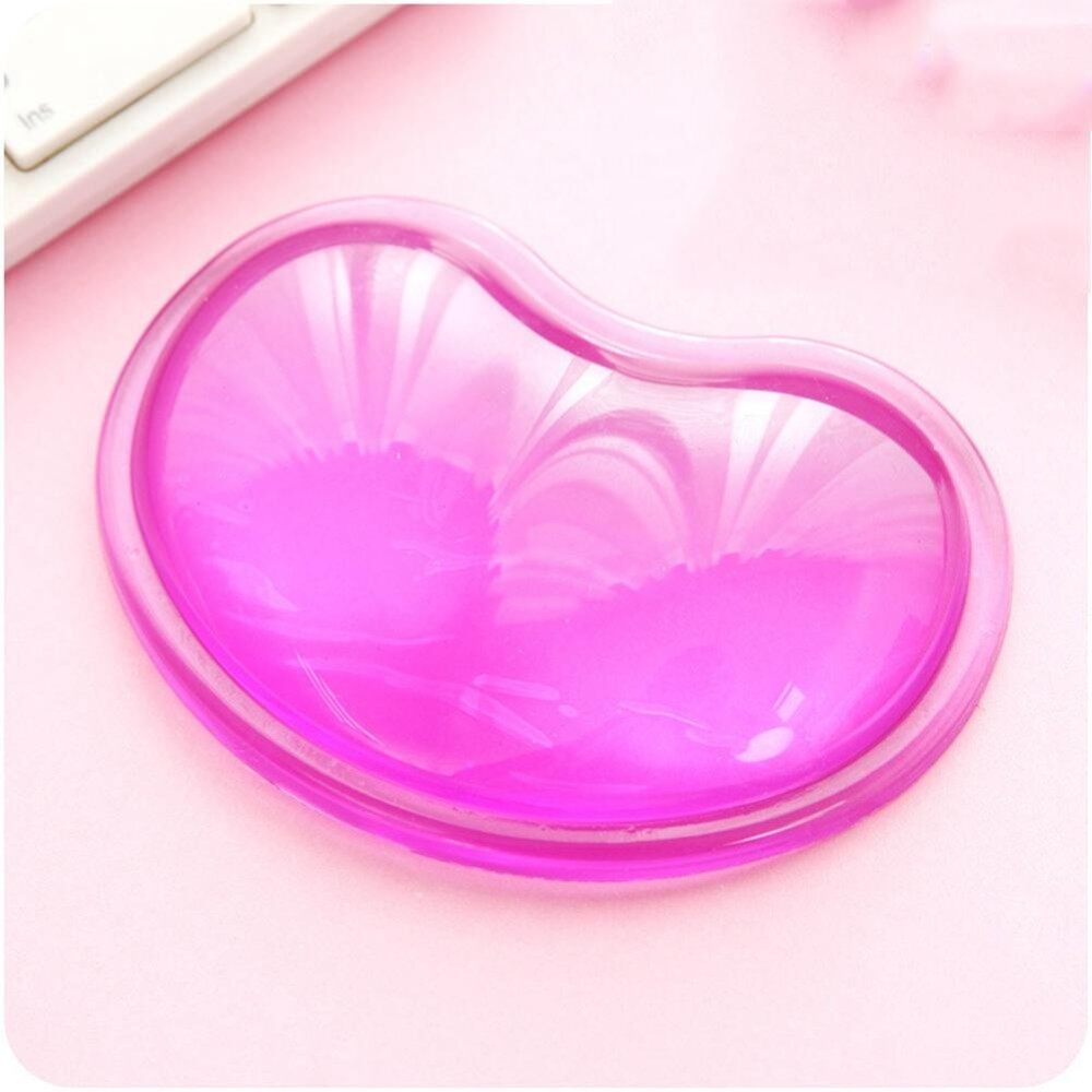 Veecome Transparan Jelly Silikon Nyaman Mouse Pad Pergelangan Tangan Gelang Pergelangan Gel Dilindungi Tangan Bantal Komputer Berbentuk Hati Kristal Memuaskan Anti- kelelahan Mousepad Ungu Tempat Dekorasi-Intl