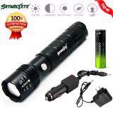 ZOOM CREEE XM-L T6 LED Rechargeable Tactical Flashlight Lamp AC+Battery Charger Black