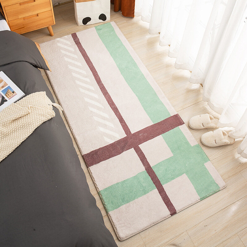 Thickened Fleec  Nordic Style Bedside Blanket Long Household  Sofa Coffee Table Blanket Under Bed Doo