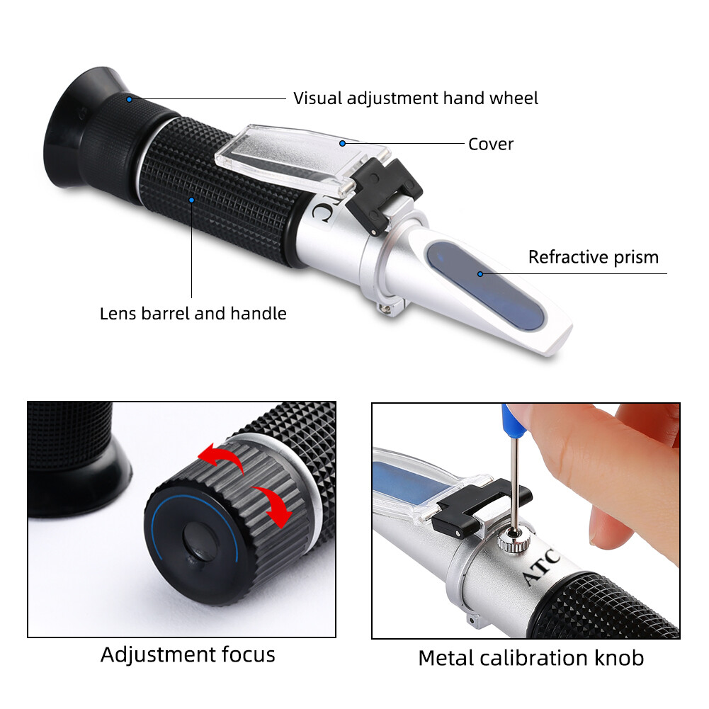 yieryi New 0-28% Food Salinity Refractometer Optical Salt Concentration Meter