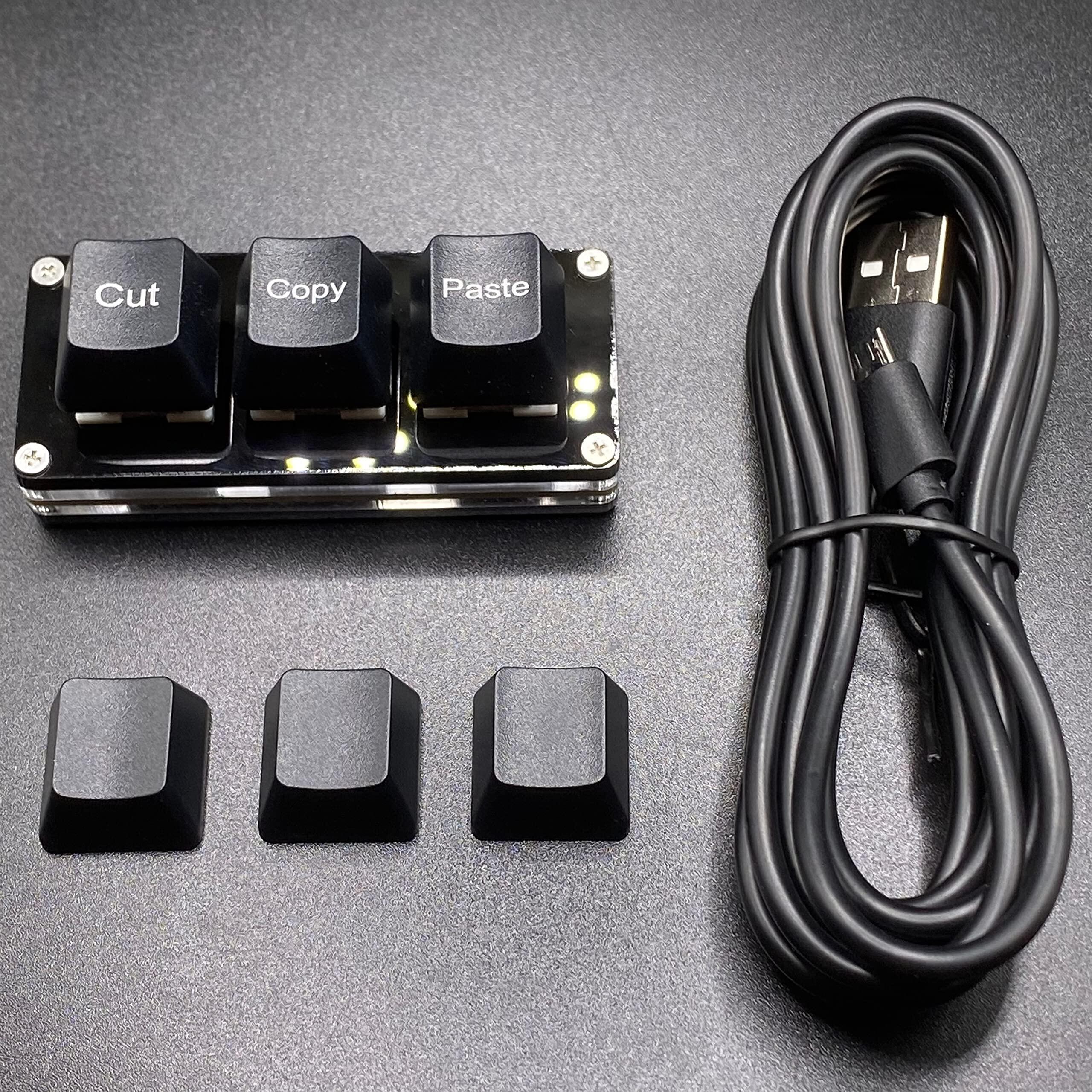 3-Key Cut Copy Paste Mini Keyboard Ctrl X C V Shortcut RGB Macro Pad OSU Gaming Keypad Programmable Keyboard For Working