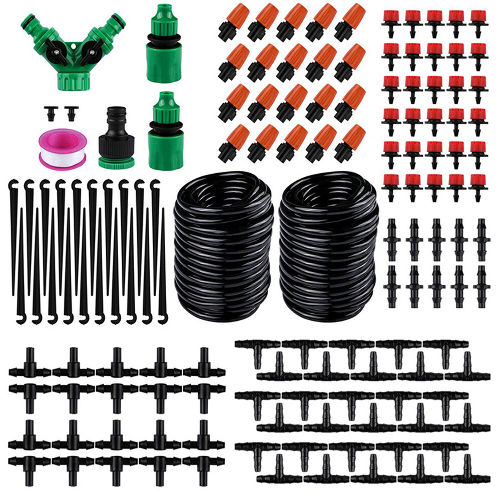 30m DIY Automatic Micro Drip Garden Irrigation Spray System Self-Watering Kit