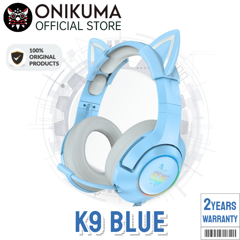 Onikuma K9 Blue Cute Cat Ear Headphone 