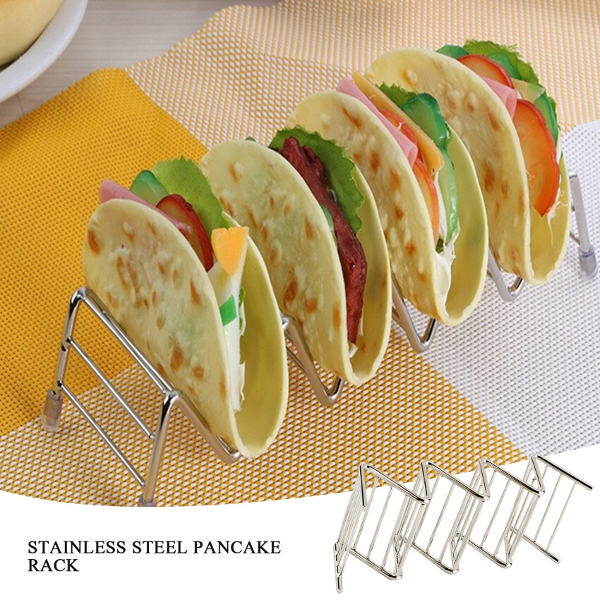 Taco Holder Mexican pizza roll shelf Burrito Potato chips Rack Shells Taco Rack Stainless steel creative tableware pancake stand