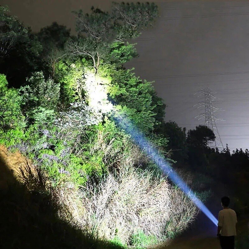 Powerful LED Flashlight 3 Modes USB Rechargeable Outdoor Bright Tactical Torch Portable Waterproof Light Self Defense Camping