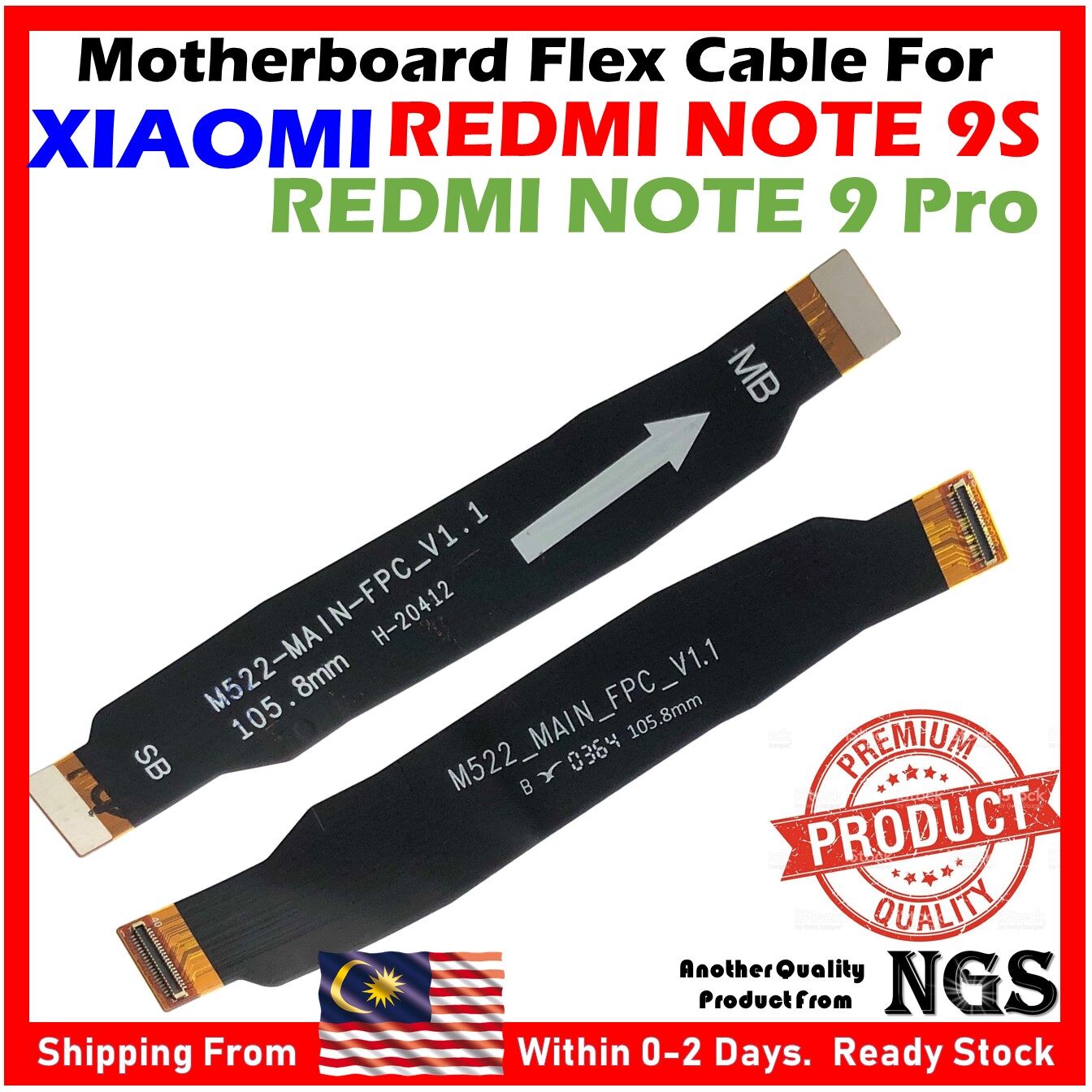 Cavo Flessibile Ribbon Per Xiaomi Redmi Note 9S/9 Pro | Collegamento KEY HOME To MAINBOARD | Blu - Foto 4