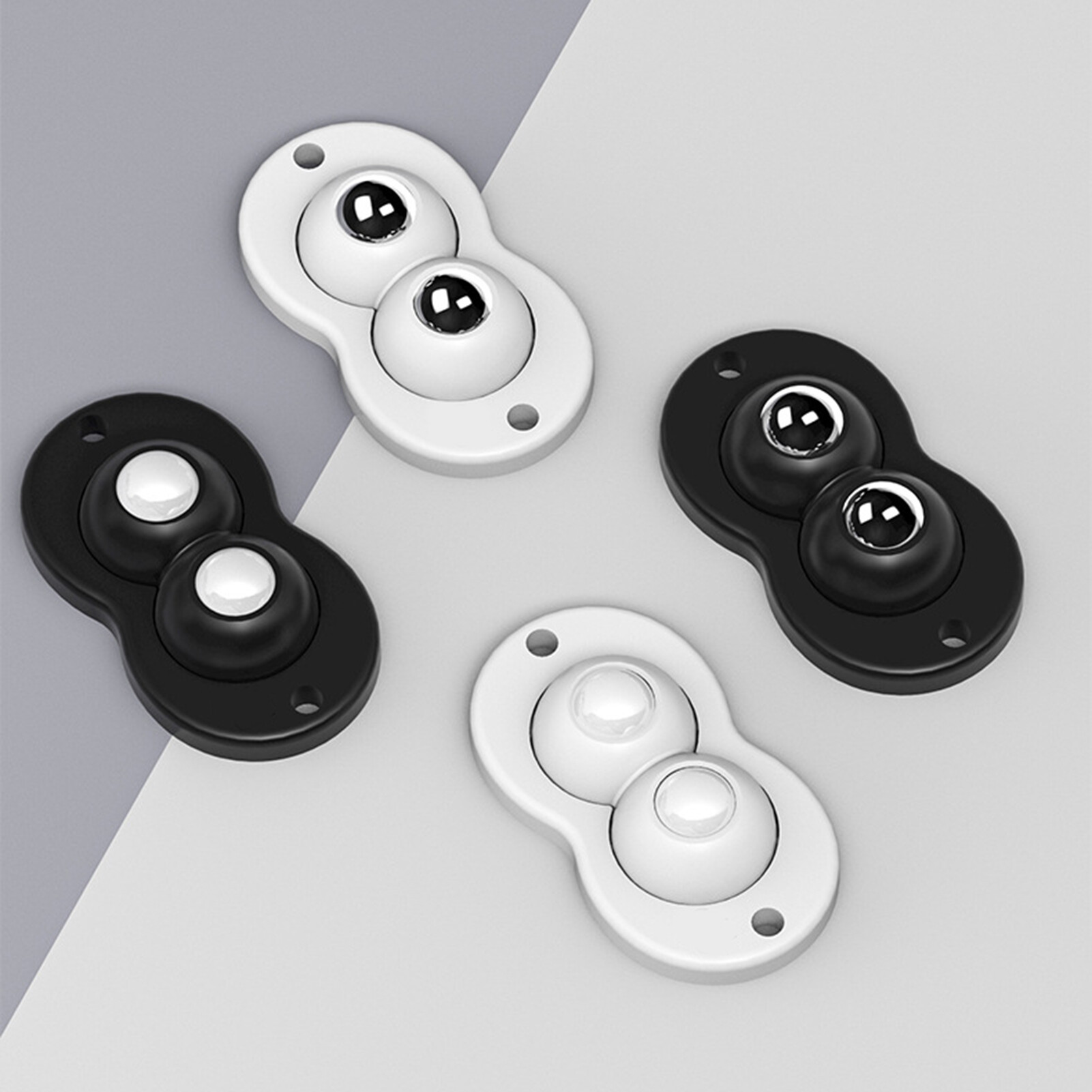 Autowholesaler 4Pcs/Pack Universal Wheels Self Adhesive Mute Smooth Rotation Strong Load-bearing Labor-saving Furniture Moving Punch-free Heavy Duty Rollers Furniture Caster for Home Universal Wheels Labor-saving