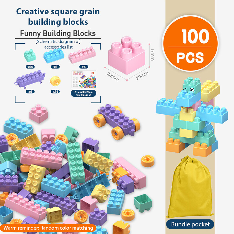 Wchen toy house diy 60-500pcs large particle building blocks children's assembled educational plastic toys creative building blocks toy set tha1633