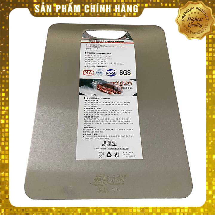 Bảo hành 6 tháng thớt inox 304 cao cấp 2in1 - thớt inox.