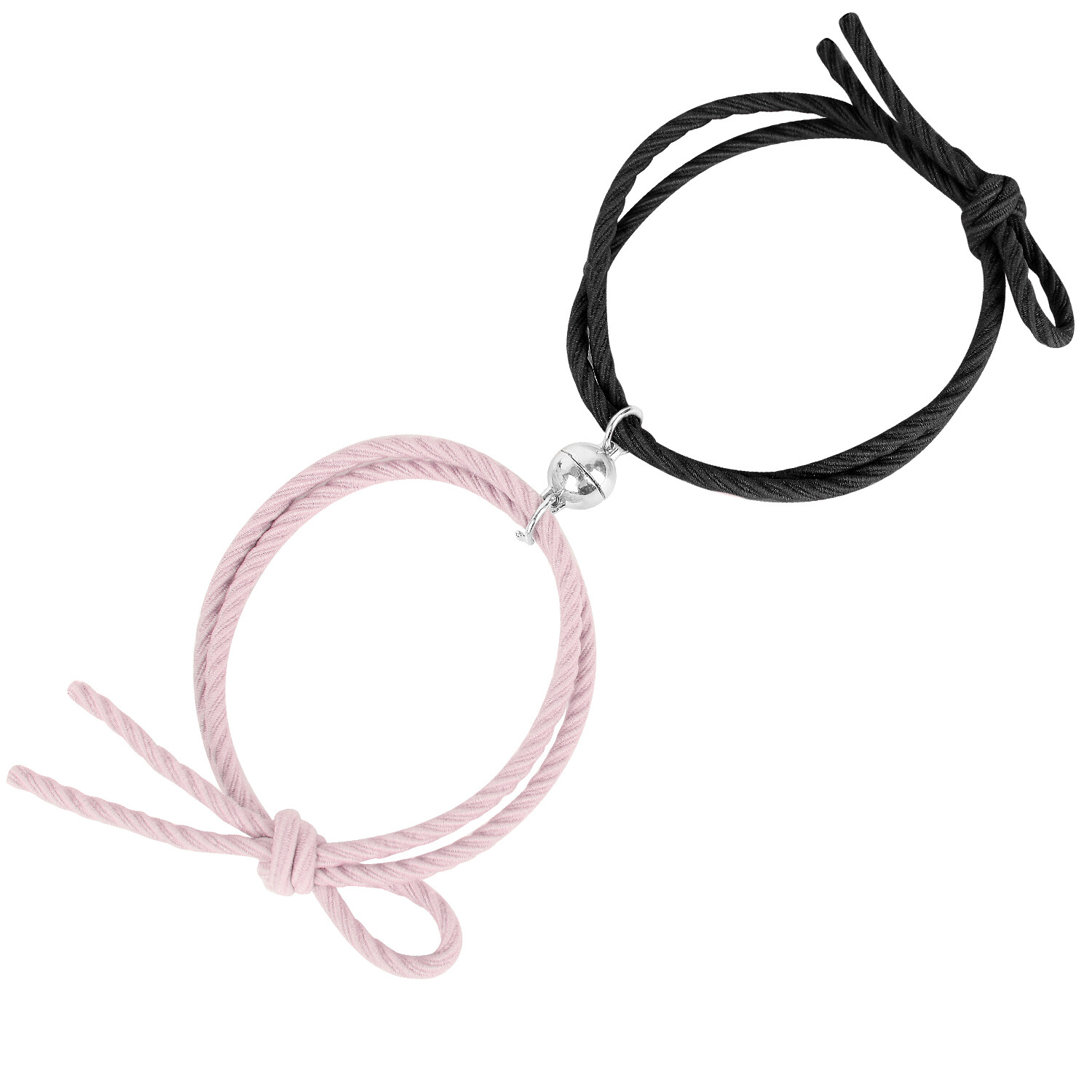 ILOVEDIY 2Pcs Couple Minimalist Lovers Matching Friendship Bracelet Rope Braided Magnetic Distance Attract Bracelet Kit Lover Jewelry