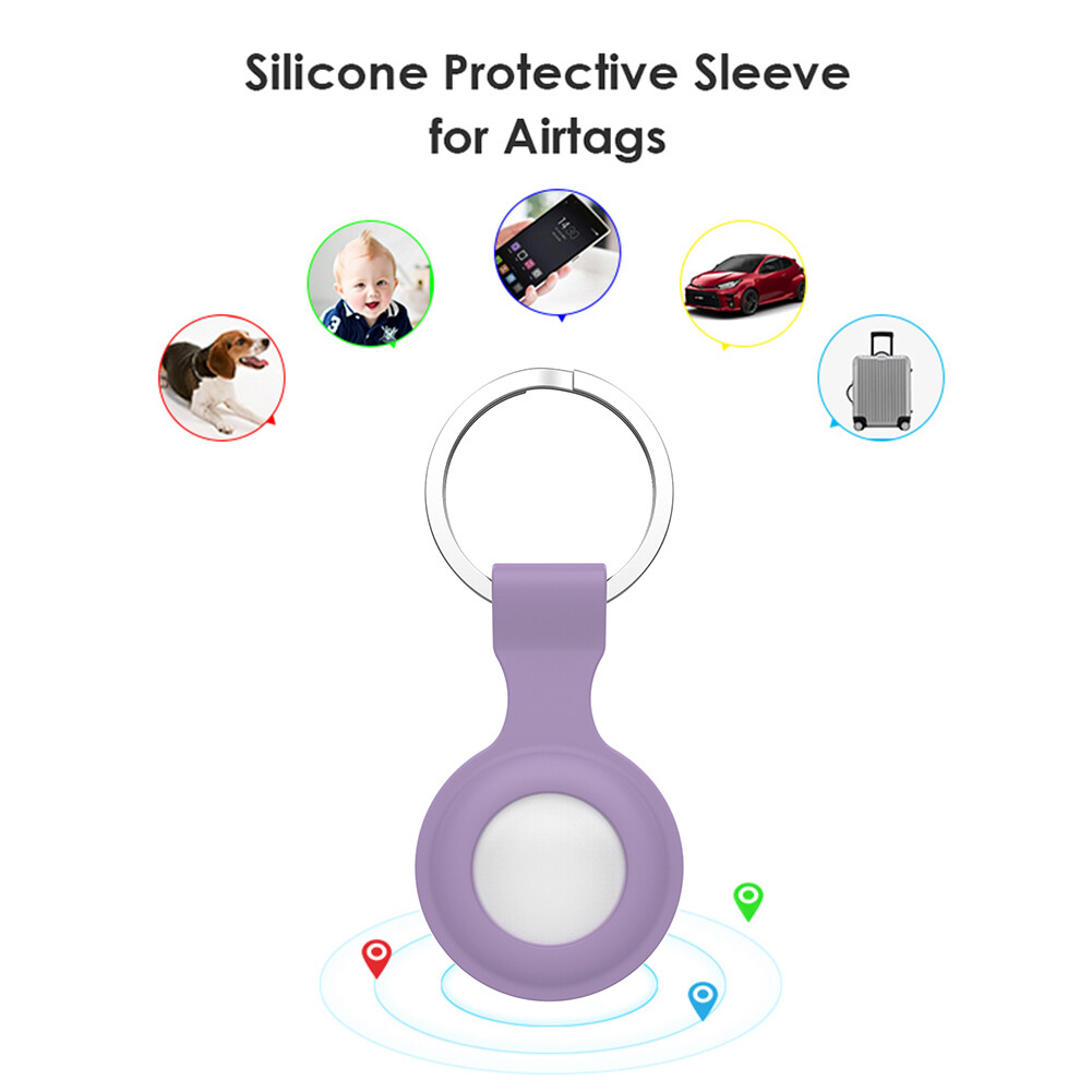 {Tenda} Silicone Protective Case Keychain Cover for Apple Airtags Locator Tracker