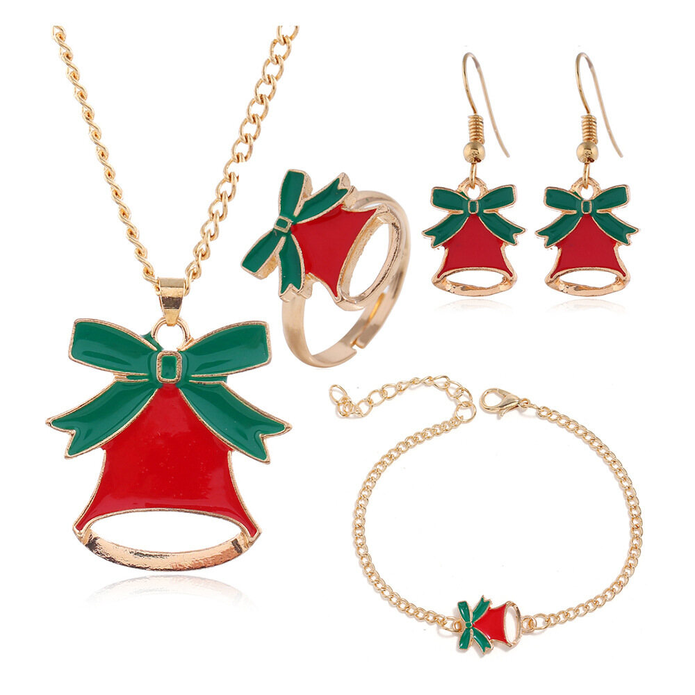 Ring Santa Moose Bracelet Jewelry Bell Series Necklace Earrings