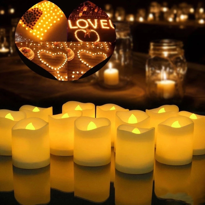 LED Candle Tea Light Simulation Color Flame Flash Battery Powered Wedding Birthday Party Decoration