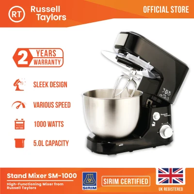 Russell Taylors 1000W 5L Stand Mixer SM-1000 Cake Kitchen Blender