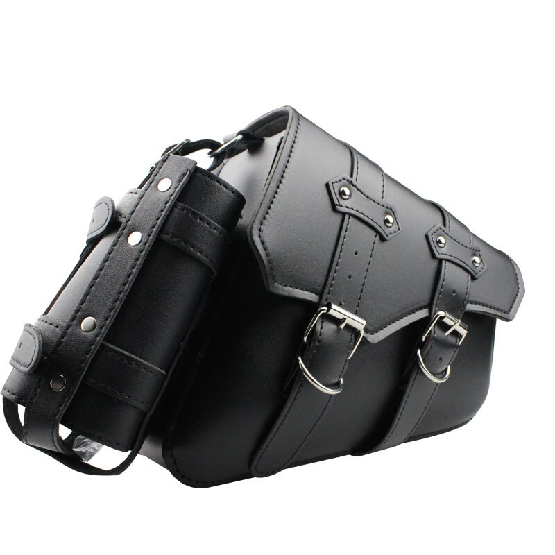 Pu leather motorcycle saddlebags luggage saddle bag pouch side tool pouch bag for harley sportster xl 883 1200 48 72