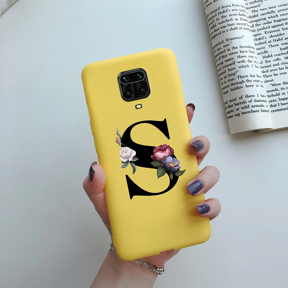 Case For Xiaomi Redmi Note 9s Note 9 Pro Max Casing Luxury Flower Letters Soft TPU Silicone Phone Case Shockproof Cover