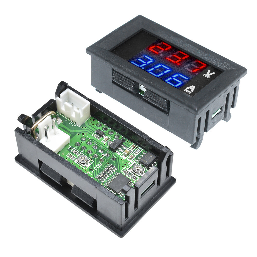 Original Aideepen 1PCS DC 100V 10A Blue+Red LED Voltmeter Ammeter Amp Dual Digital Volt Amp Meter