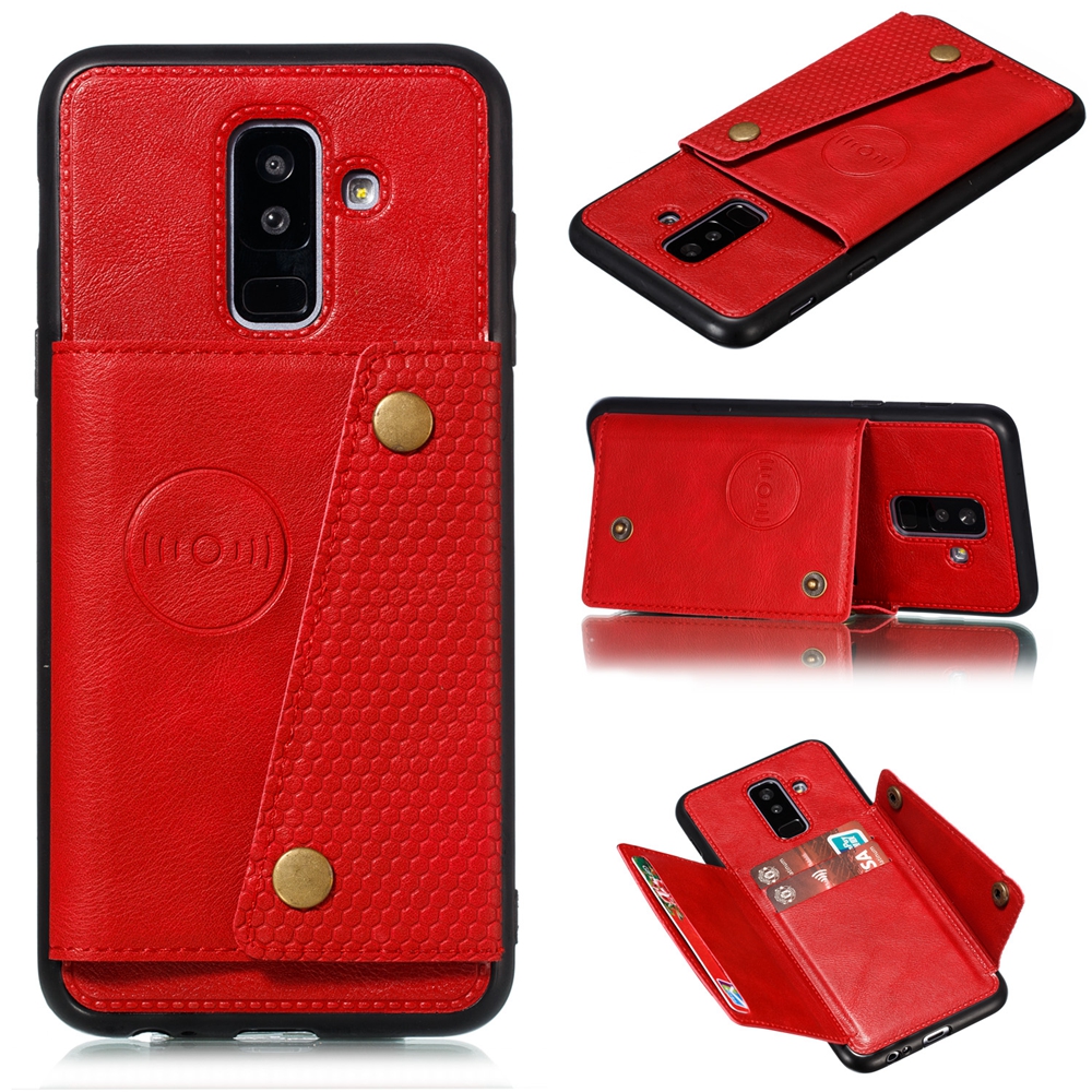 Case for samsung galaxy a6 a7 j8 2018 / a6 j4 j6 plus 2018 / j4 j6 prime luxury retro leather card slot back cover casing