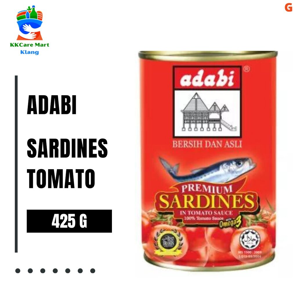 Adabi Sardines In Tomato Sauce 425g Sardin Dalam Tin 沙丁鱼罐头 Lazada