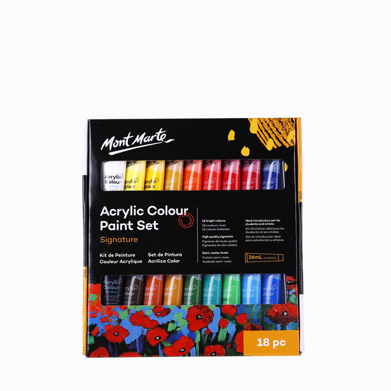 Mont Marte 12/18/24/36/48 colors Metallic colors Acrylic Paint Set 36ml Waterproof Hand-painted Painting Pigment Art Supplies